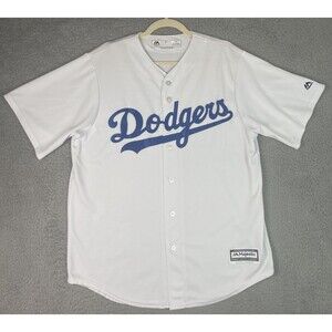 Majestic Jersey Los Angeles Dodgers Mens Large 46 White Stitched Cool Base MLB